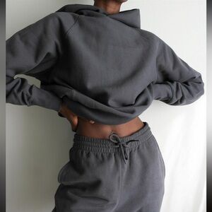 THAKOON Hooded Sweatshirt Gray Taupe